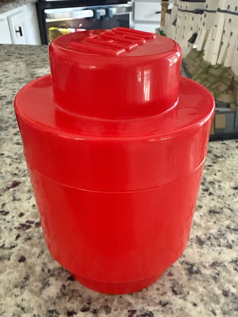 LEGO Red 1-Stud Round Storage Brick Container Stackable Organizer